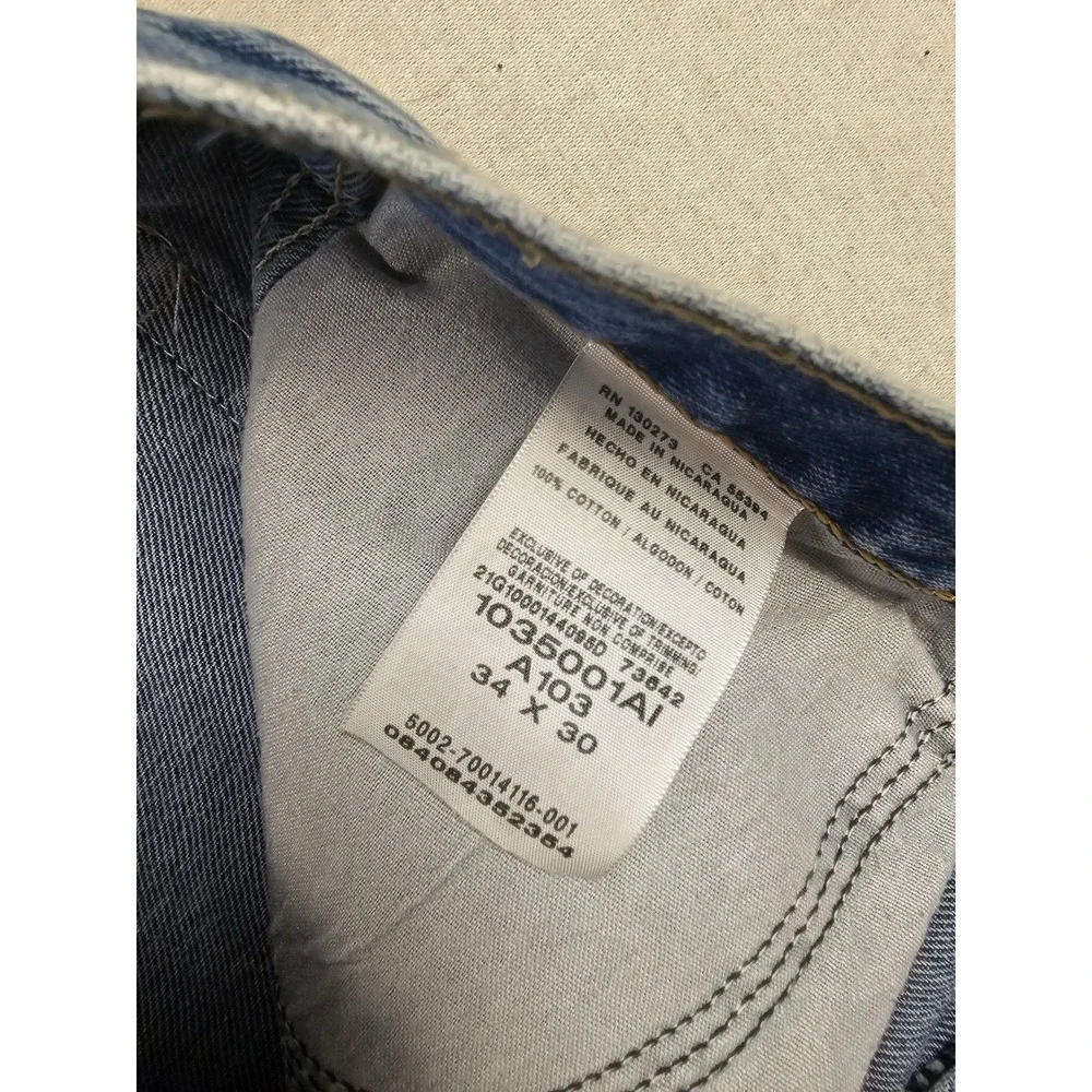 Wrangler Rugged Wear Relaxed Fit Straight Leg Jeans‎ Medium Wash Blue 34x30